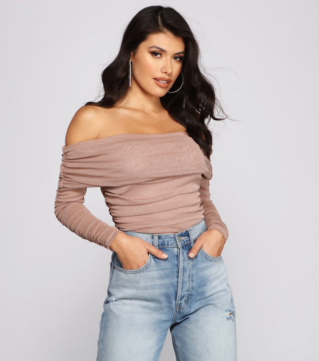 With fun and flirty details, Shimmer Goals Shirred Bodysuit shows off your unique style for a trendy outfit for the summer season!