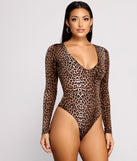 With fun and flirty details, Instincts Unleashed Long Sleeve Bodysuit shows off your unique style for a trendy outfit for the summer season!