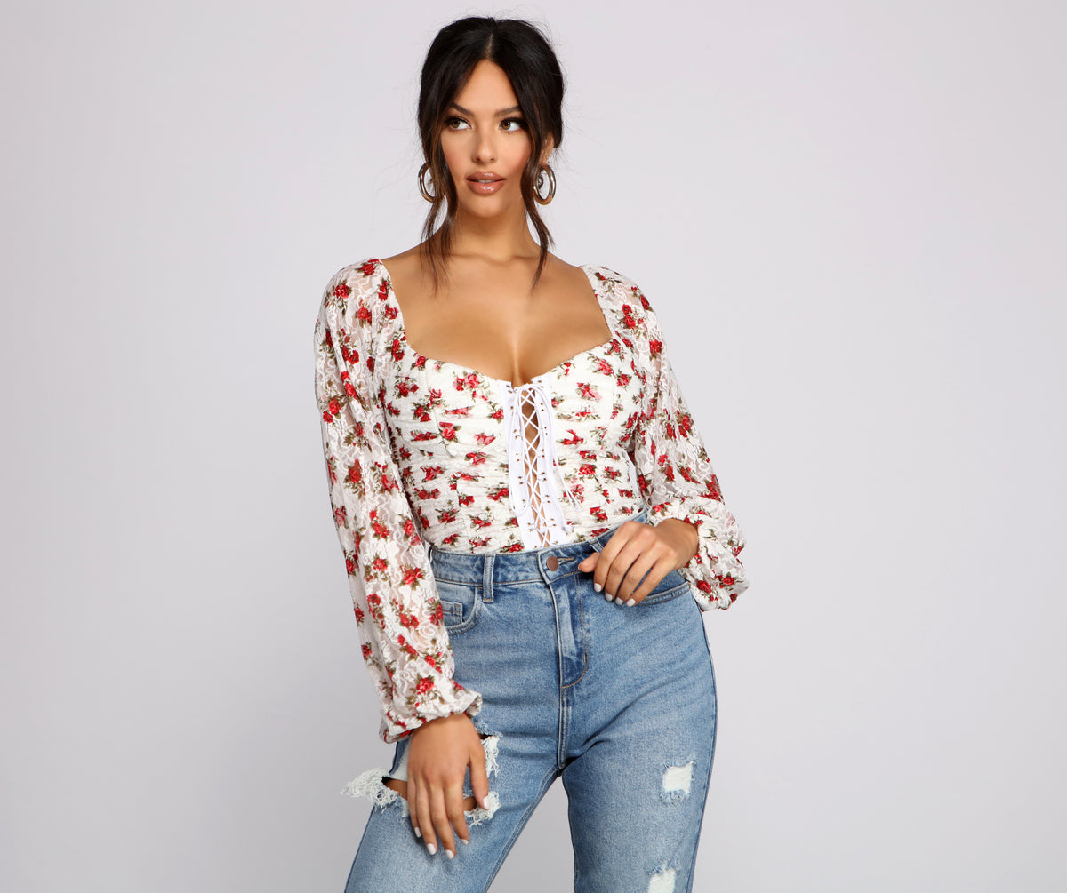 Lace and Love Floral Bodysuit