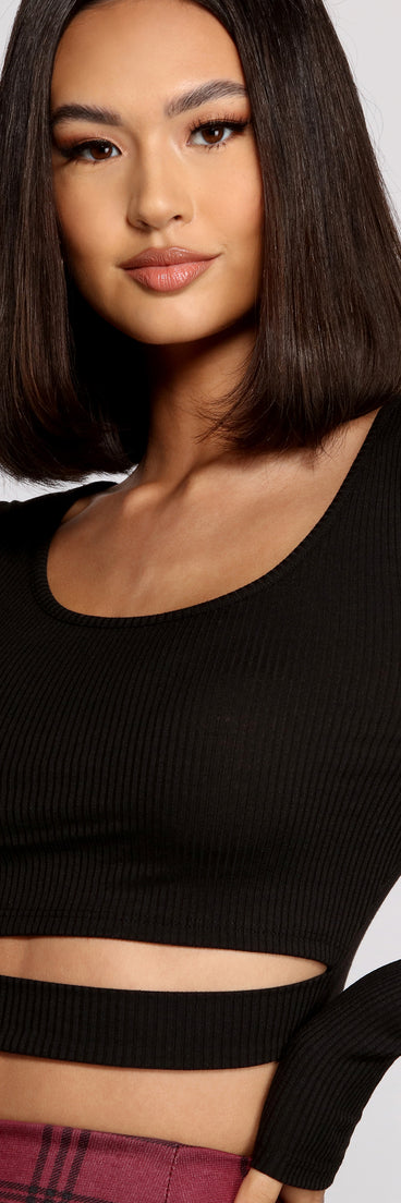Dress up in What's The Scoop Ribbed Knit Crop Top as your going-out dress for holiday parties, an outfit for NYE, party dress for a girls’ night out, or a going-out outfit for any seasonal event!