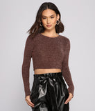 With fun and flirty details, Glimmer Girl Long Sleeve Crop Top shows off your unique style for a trendy outfit for the summer season!