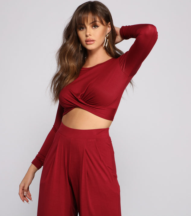 With fun and flirty details, Trendy Twist Knit Crop Top shows off your unique style for a trendy outfit for the summer season!