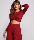 With fun and flirty details, Trendy Twist Knit Crop Top shows off your unique style for a trendy outfit for the summer season!