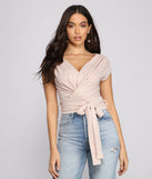 Dress up in Sassy Shine Glitter Lurex Tie Waist Top as your going-out dress for holiday parties, an outfit for NYE, party dress for a girls’ night out, or a going-out outfit for any seasonal event!