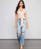 With fun and flirty details, Sassy Shine Glitter Lurex Tie Waist Top shows off your unique style for a trendy outfit for the summer season!