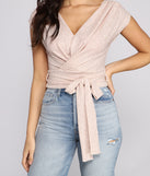 With fun and flirty details, Sassy Shine Glitter Lurex Tie Waist Top shows off your unique style for a trendy outfit for the summer season!