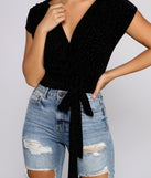 With fun and flirty details, Light Up The Night Glitter Lurex Tie Waist Top shows off your unique style for a trendy outfit for the summer season!