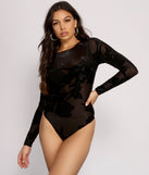 With fun and flirty details, Flocked Floral Mesh Bodysuit shows off your unique style for a trendy outfit for the summer season!
