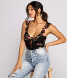 With fun and flirty details, Floral Mesh and Ruffled Lace Bodysuit shows off your unique style for a trendy outfit for the summer season!