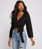 With fun and flirty details, Effortless Chic Wrap Front Crop Top shows off your unique style for a trendy outfit for the summer season!