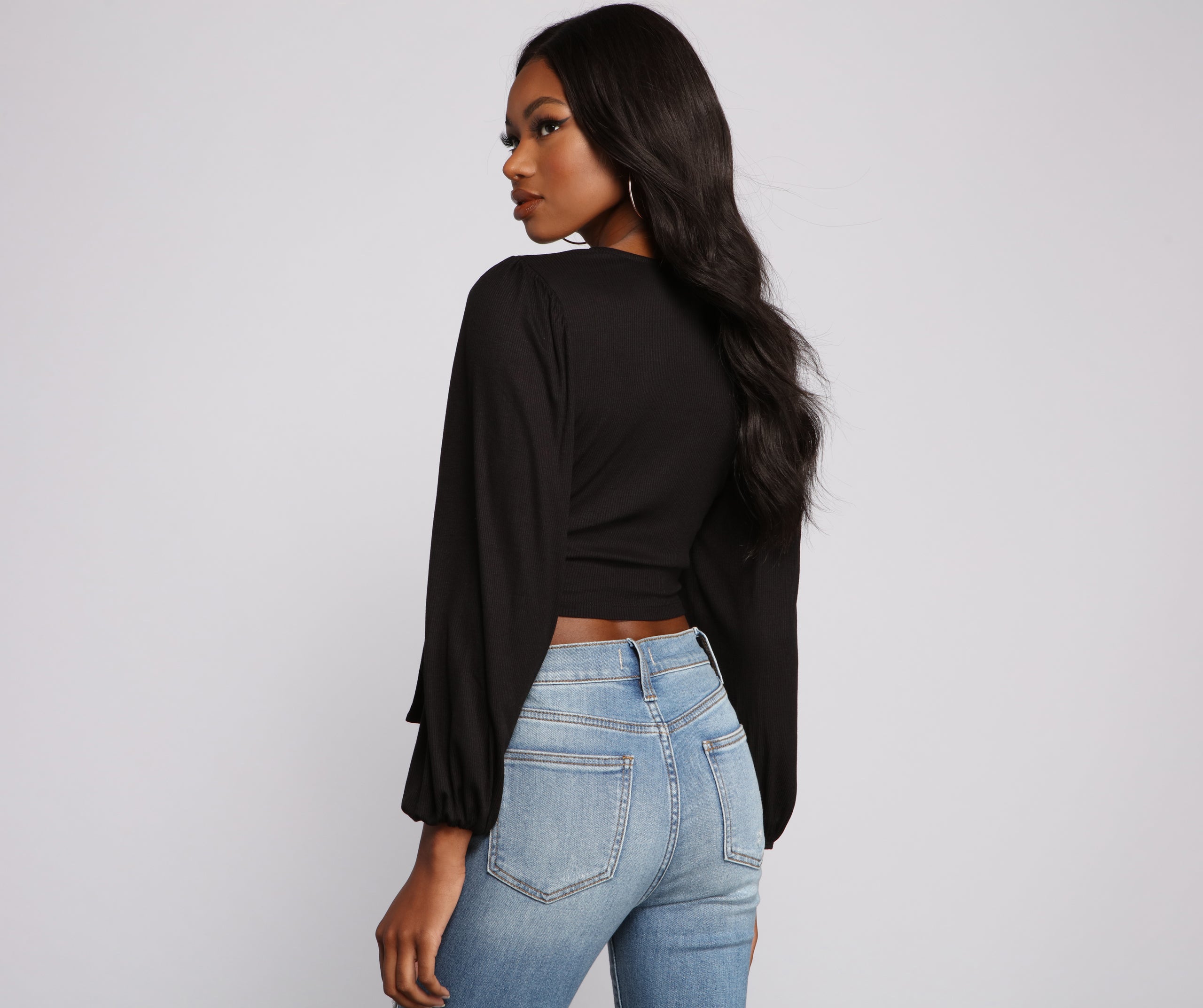 Effortless Chic Wrap Front Crop Top | Windsor