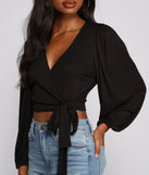 With fun and flirty details, Effortless Chic Wrap Front Crop Top shows off your unique style for a trendy outfit for the summer season!