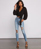 With fun and flirty details, Effortless Chic Wrap Front Crop Top shows off your unique style for a trendy outfit for the summer season!
