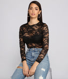 Dress up in Stylishly Sheer Lace Bodysuit as your going-out dress for holiday parties, an outfit for NYE, party dress for a girls’ night out, or a going-out outfit for any seasonal event!