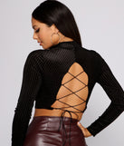 With fun and flirty details, Sultry Velvet Lace-Up Crop Top shows off your unique style for a trendy outfit for the summer season!