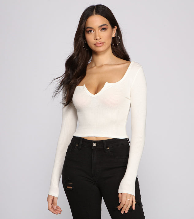 With fun and flirty details, Must-Have Ribbed Knit Crop Top shows off your unique style for a trendy outfit for the summer season!
