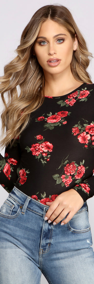 With fun and flirty details, Bold Floral Brushed Knit Bodysuit shows off your unique style for a trendy outfit for the summer season!