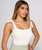 With fun and flirty details, Ribbed Tie Strap Bodysuit shows off your unique style for a trendy outfit for the summer season!
