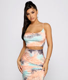 With fun and flirty details, Trendsetting Stunner Tie-Dye Crop Top shows off your unique style for a trendy outfit for the summer season!