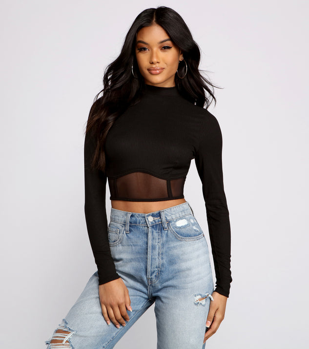 The trendy Mesmerize In Mesh Crop Top is the perfect pick to create a holiday outfit, new years attire, cocktail outfit, or party look for any seasonal event!