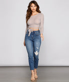 With fun and flirty details, Effortless Style Knit Crop Top shows off your unique style for a trendy outfit for the summer season!