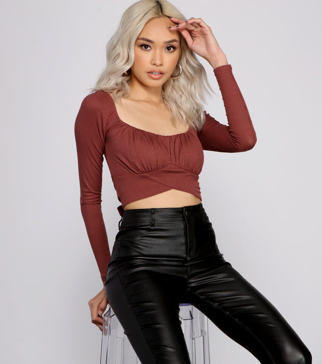With fun and flirty details, Tie Back Ribbed Knit Crop Top shows off your unique style for a trendy outfit for the summer season!