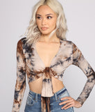 Tie Dye Wrap Crop Top is a trendy pick to create 2023 festival outfits, festival dresses, outfits for concerts or raves, and complete your best party outfits!