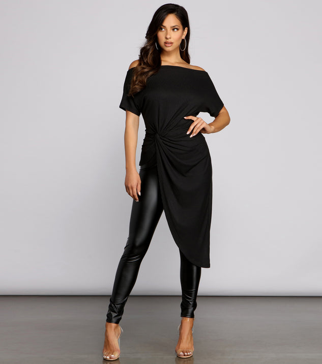 With fun and flirty details, Off-The-Shoulder Asymmetrical Top shows off your unique style for a trendy outfit for the summer season!