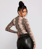 With fun and flirty details, Stylish Vixen Snake Print Bodysuit shows off your unique style for a trendy outfit for the summer season!