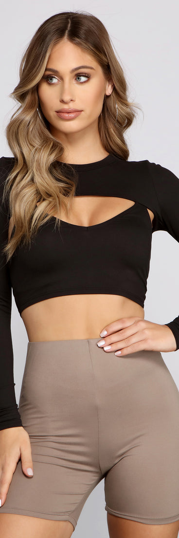 Long Sleeve Crop Top With Topper is a trendy pick to create 2023 festival outfits, festival dresses, outfits for concerts or raves, and complete your best party outfits!