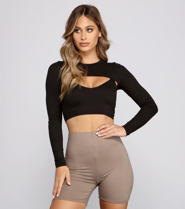 Long Sleeve Crop Top With Topper is a trendy pick to create 2023 festival outfits, festival dresses, outfits for concerts or raves, and complete your best party outfits!