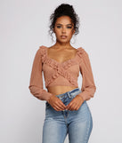 With fun and flirty details, Flirty Flair Ruffle Detail Crop Top shows off your unique style for a trendy outfit for the summer season!