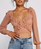 With fun and flirty details, Flirty Flair Ruffle Detail Crop Top shows off your unique style for a trendy outfit for the summer season!