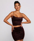 Dress up in Heart Of Glam Cowl Neck Crop Top as your going-out dress for holiday parties, an outfit for NYE, party dress for a girls’ night out, or a going-out outfit for any seasonal event!
