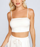 With fun and flirty details, Trendsetting Babe Cropped Tank shows off your unique style for a trendy outfit for the summer season!