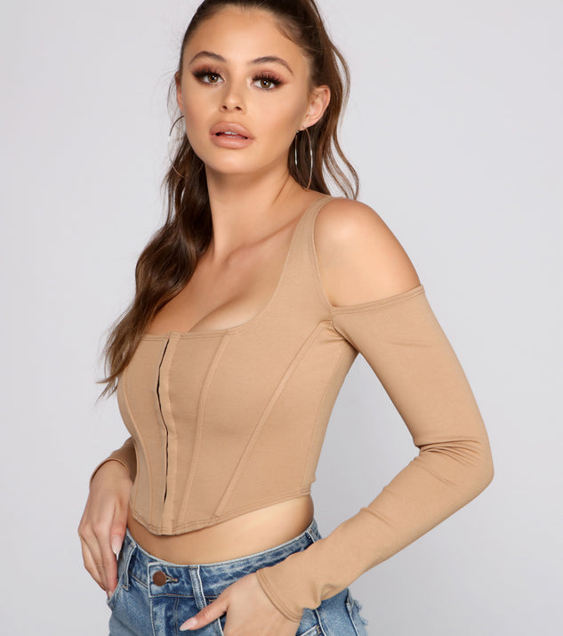 Dress up in She's So Trendy Corset Crop Top as your going-out dress for holiday parties, an outfit for NYE, party dress for a girls’ night out, or a going-out outfit for any seasonal event!