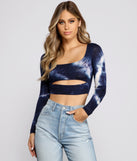 With fun and flirty details, Totally Retro Tie-Dye Crop Top shows off your unique style for a trendy outfit for the summer season!