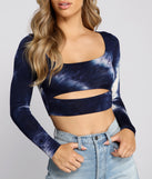 With fun and flirty details, Totally Retro Tie-Dye Crop Top shows off your unique style for a trendy outfit for the summer season!
