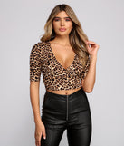 Dress up in Wrap Leopard Print Crop Top as your going-out dress for holiday parties, an outfit for NYE, party dress for a girls’ night out, or a going-out outfit for any seasonal event!
