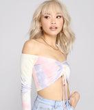 With fun and flirty details, Off The Shoulder Tie Dye Ruched Top shows off your unique style for a trendy outfit for the summer season!