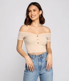 With fun and flirty details, Simple Style Off-The-Shoulder Crop Top shows off your unique style for a trendy outfit for the summer season!