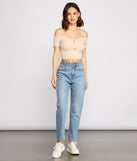 With fun and flirty details, Simple Style Off-The-Shoulder Crop Top shows off your unique style for a trendy outfit for the summer season!