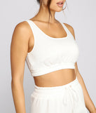 With fun and flirty details, Low Profile Sleeveless Crop Top shows off your unique style for a trendy outfit for the summer season!
