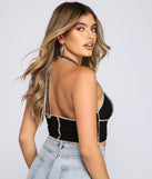 With fun and flirty details, Taking The Plunge Ribbed Knit Halter Top shows off your unique style for a trendy outfit for the summer season!