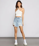 With fun and flirty details, Trendy Halter Knit Crop Top shows off your unique style for a trendy outfit for the summer season!