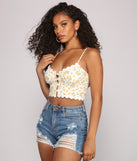 With fun and flirty details, Such A Darling Floral Crop Top shows off your unique style for a trendy outfit for the summer season!