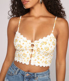 With fun and flirty details, Such A Darling Floral Crop Top shows off your unique style for a trendy outfit for the summer season!