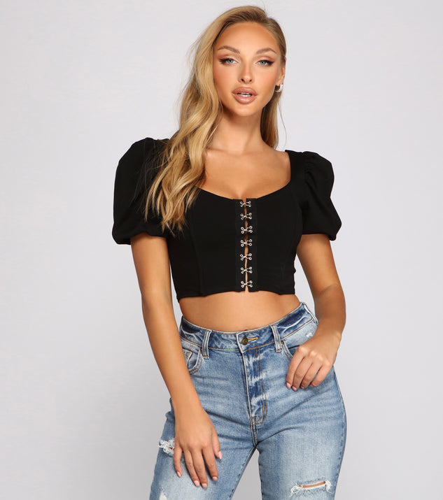 Hooked On Glamour Ponte Knit Corset Top