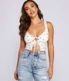With fun and flirty details, Trendy Blooms Ditsy Floral Crop Top shows off your unique style for a trendy outfit for the summer season!