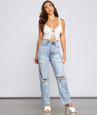 With fun and flirty details, Trendy Blooms Ditsy Floral Crop Top shows off your unique style for a trendy outfit for the summer season!